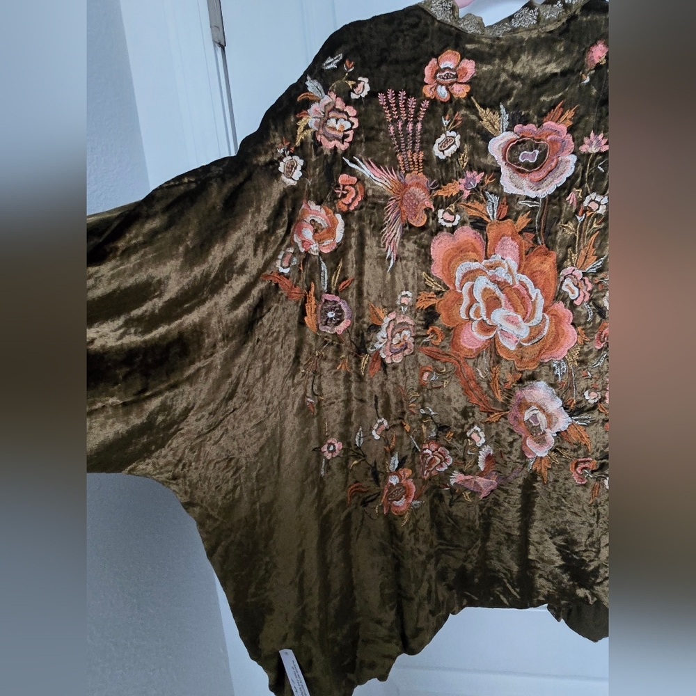 Embroidered Velvet Jacket - Picture 3 of 10